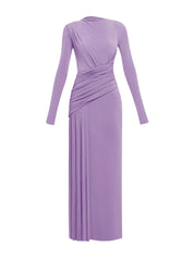 ASYMMETRICAL FORM-FITTING DRESS WITH DRAPED HIP