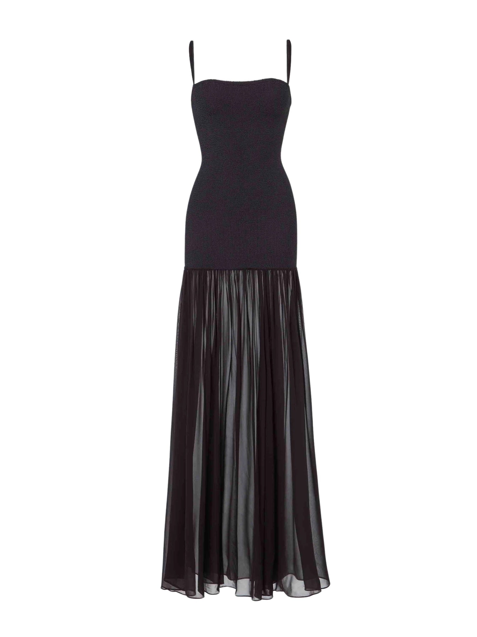 Hybrid dress - a crinkle/georgette black