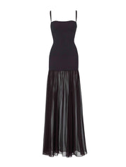 Hybrid dress - a crinkle/georgette black