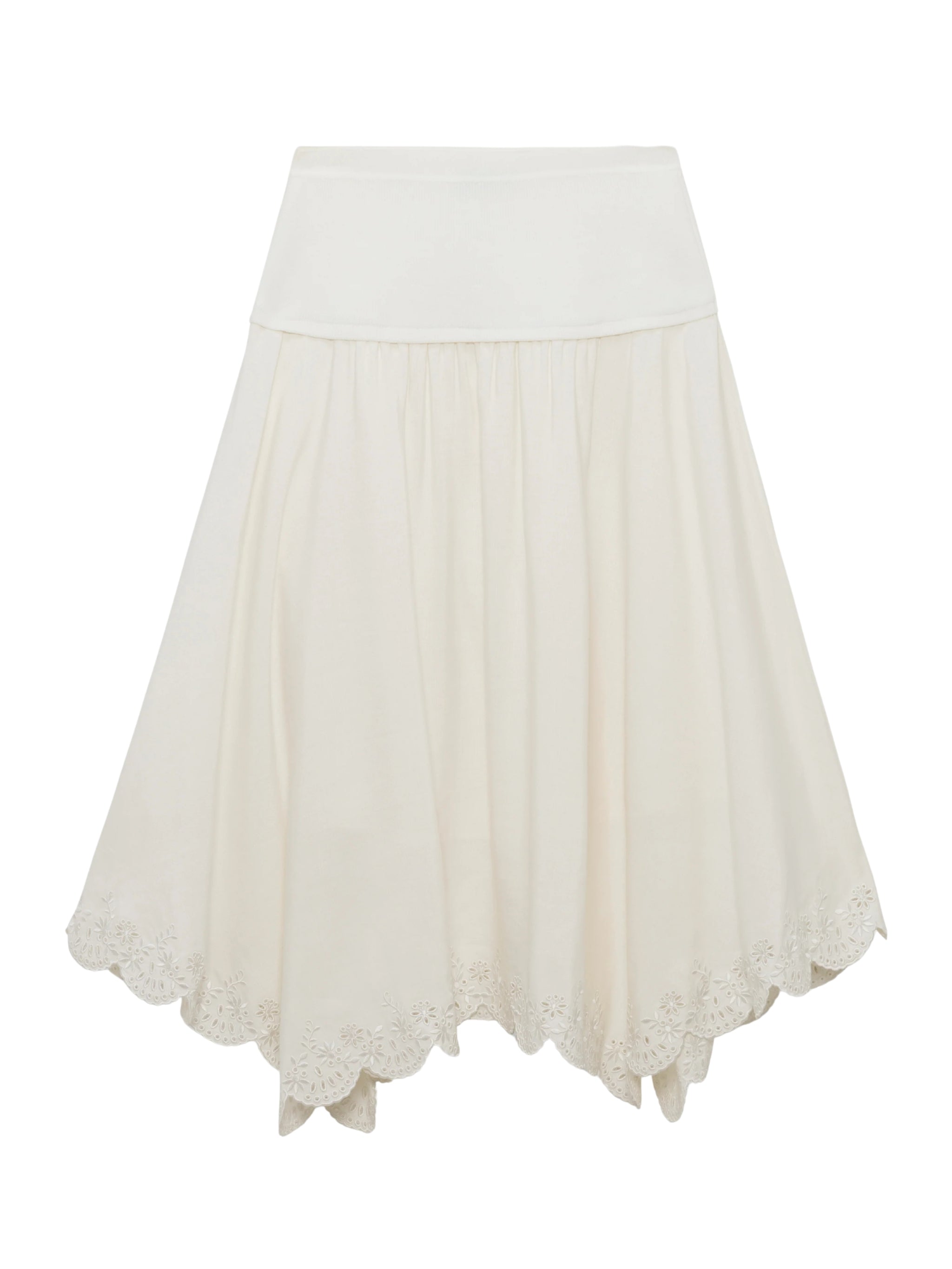 Haven embroidered linen knit skirt