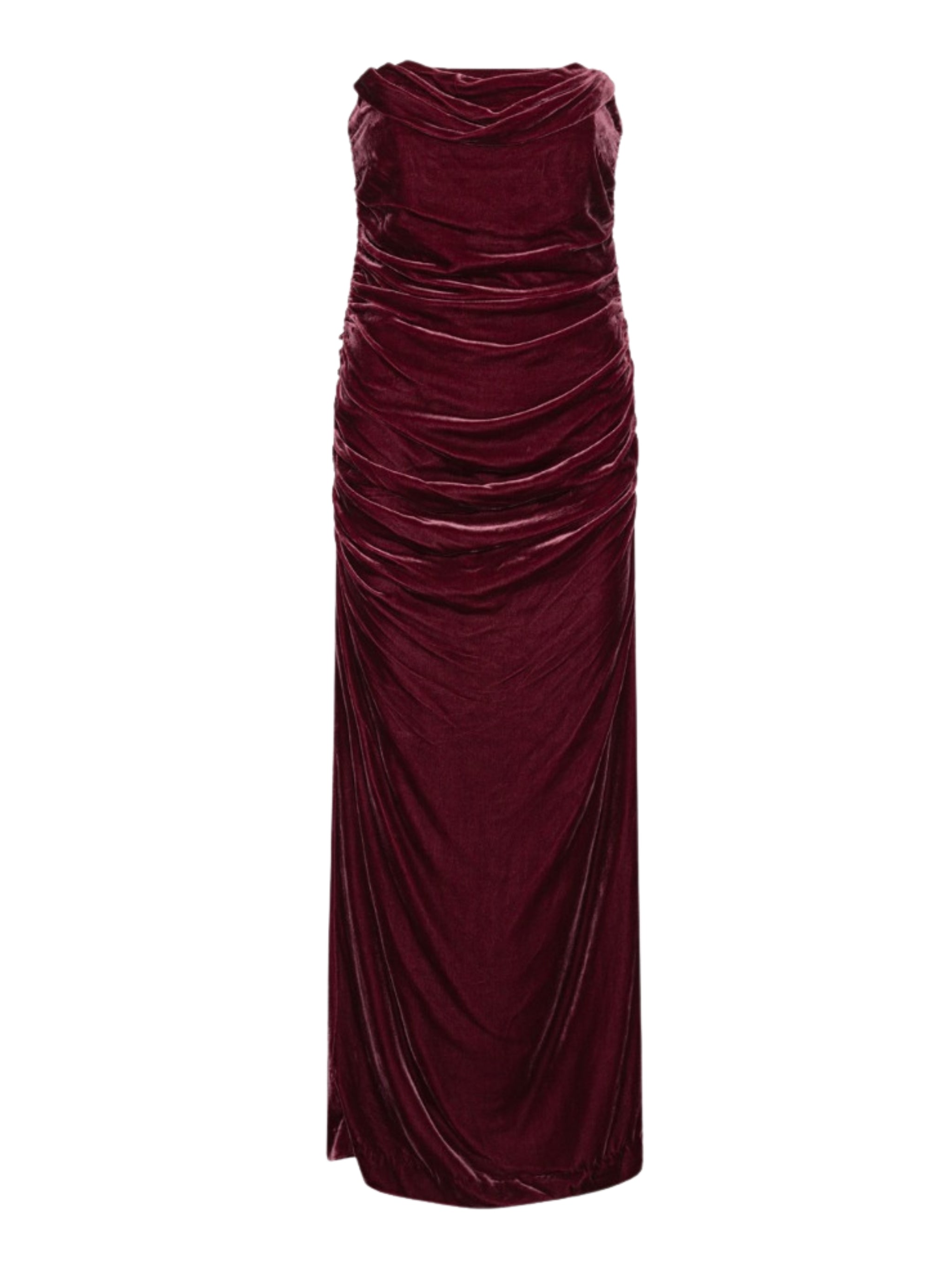 Silk velvet ruched dress