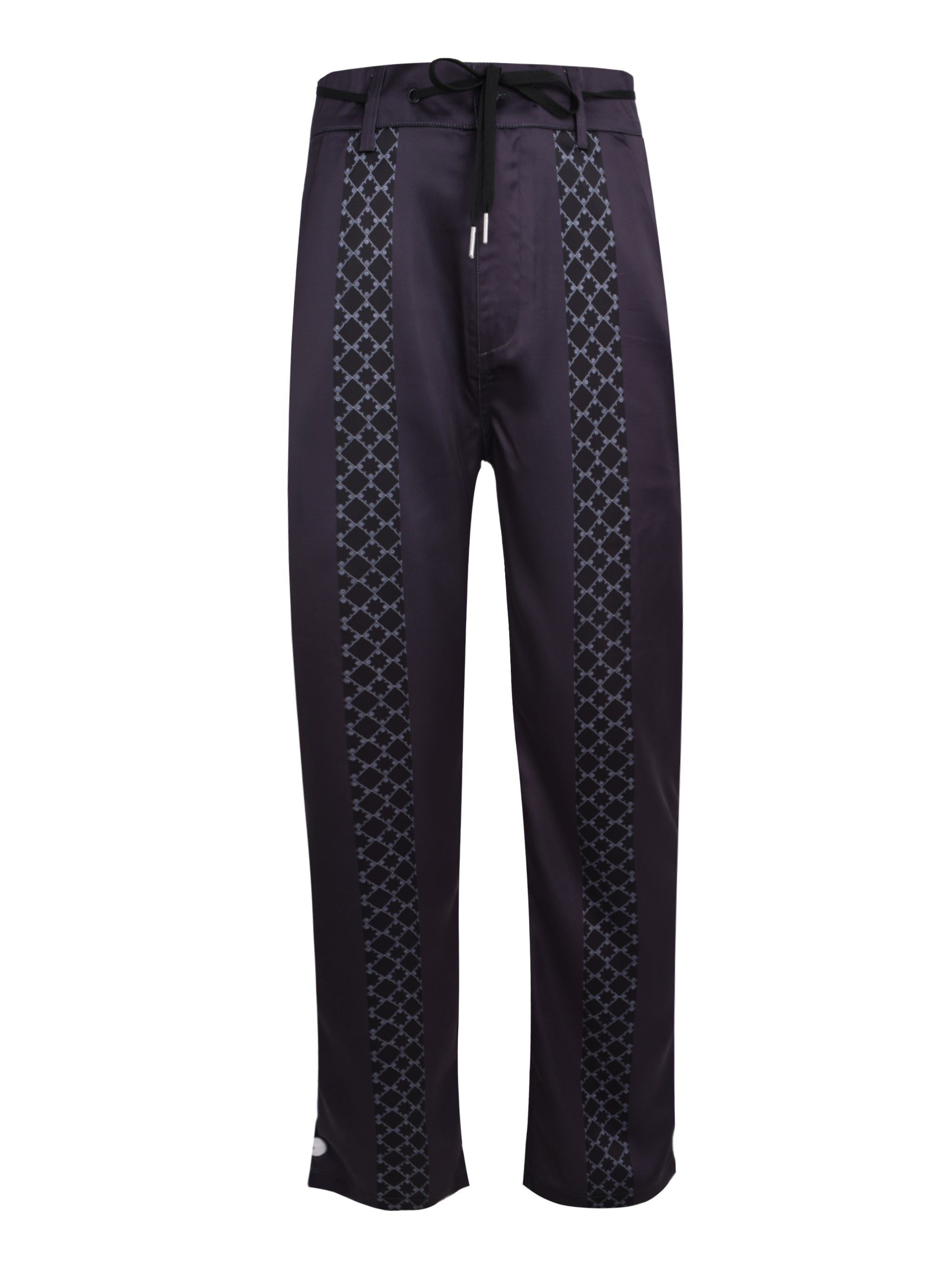 CENMAR SATIN BLACK PATTERN PRINTED PANTS
