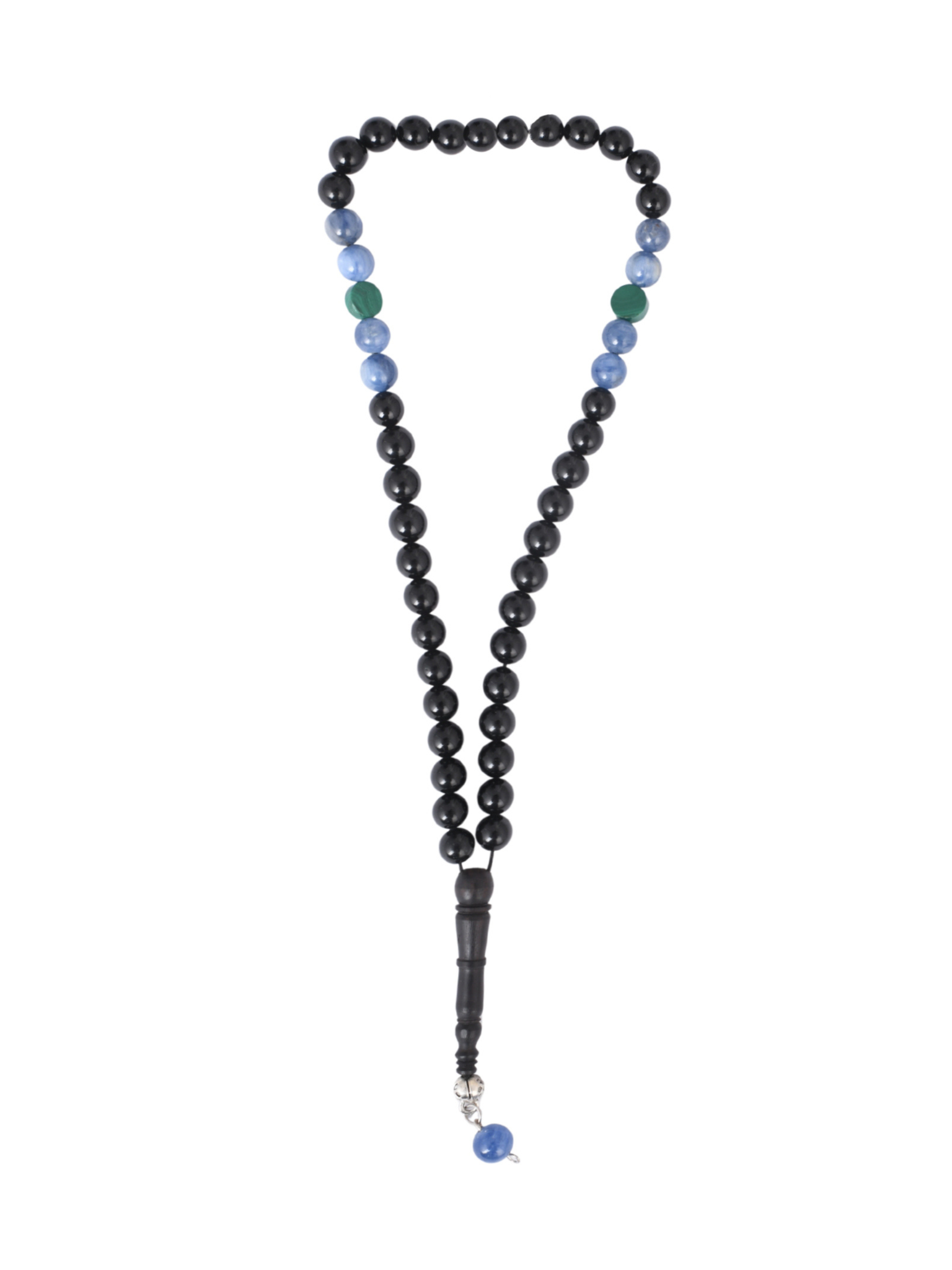 Black tourmaline with blue kynite