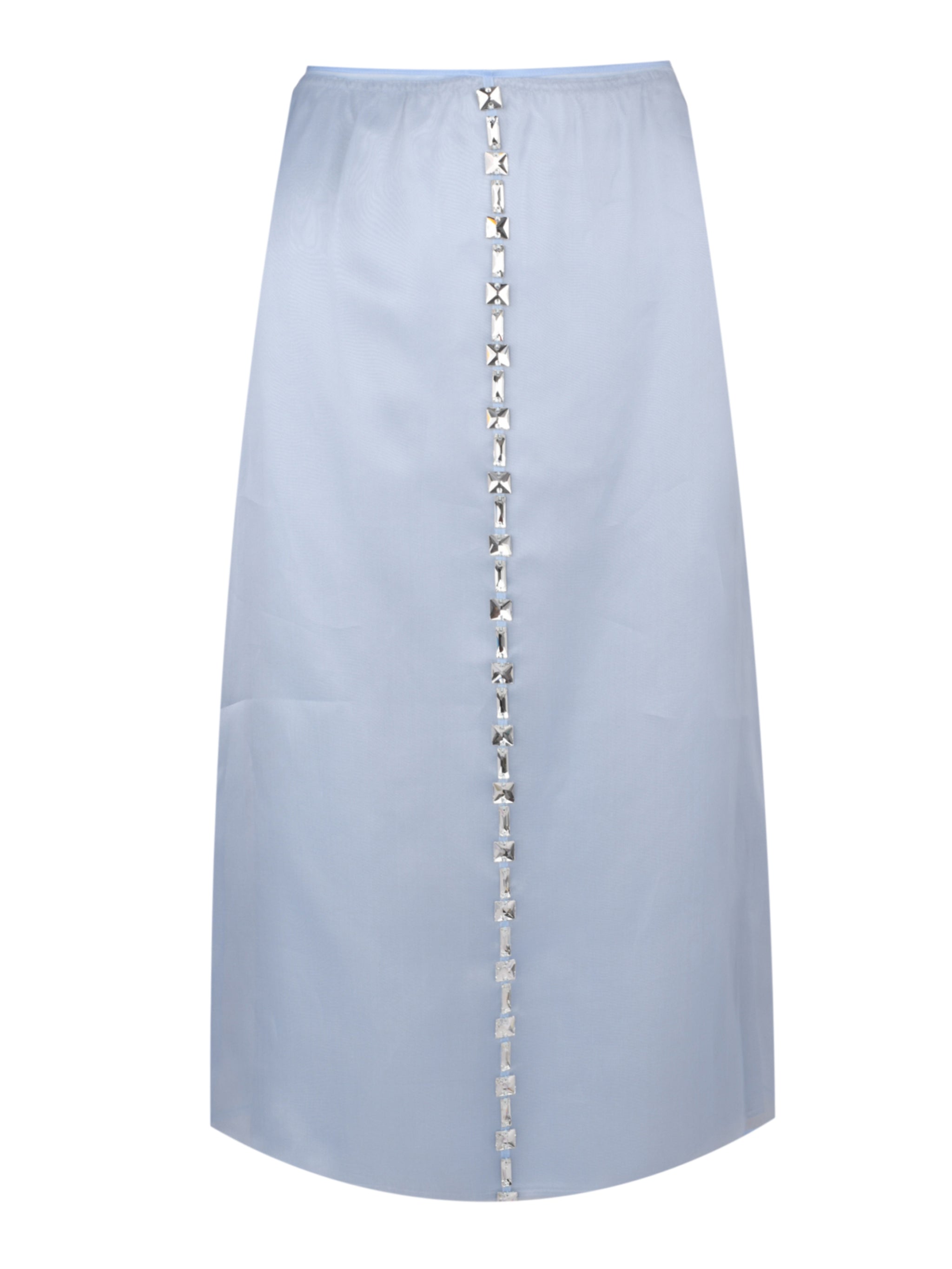 Organza midi skirt with strass embroidery