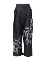 Striped-pattern trousers
