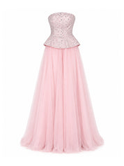 Crystal Corset & Tulle Skirt Maxi Dress