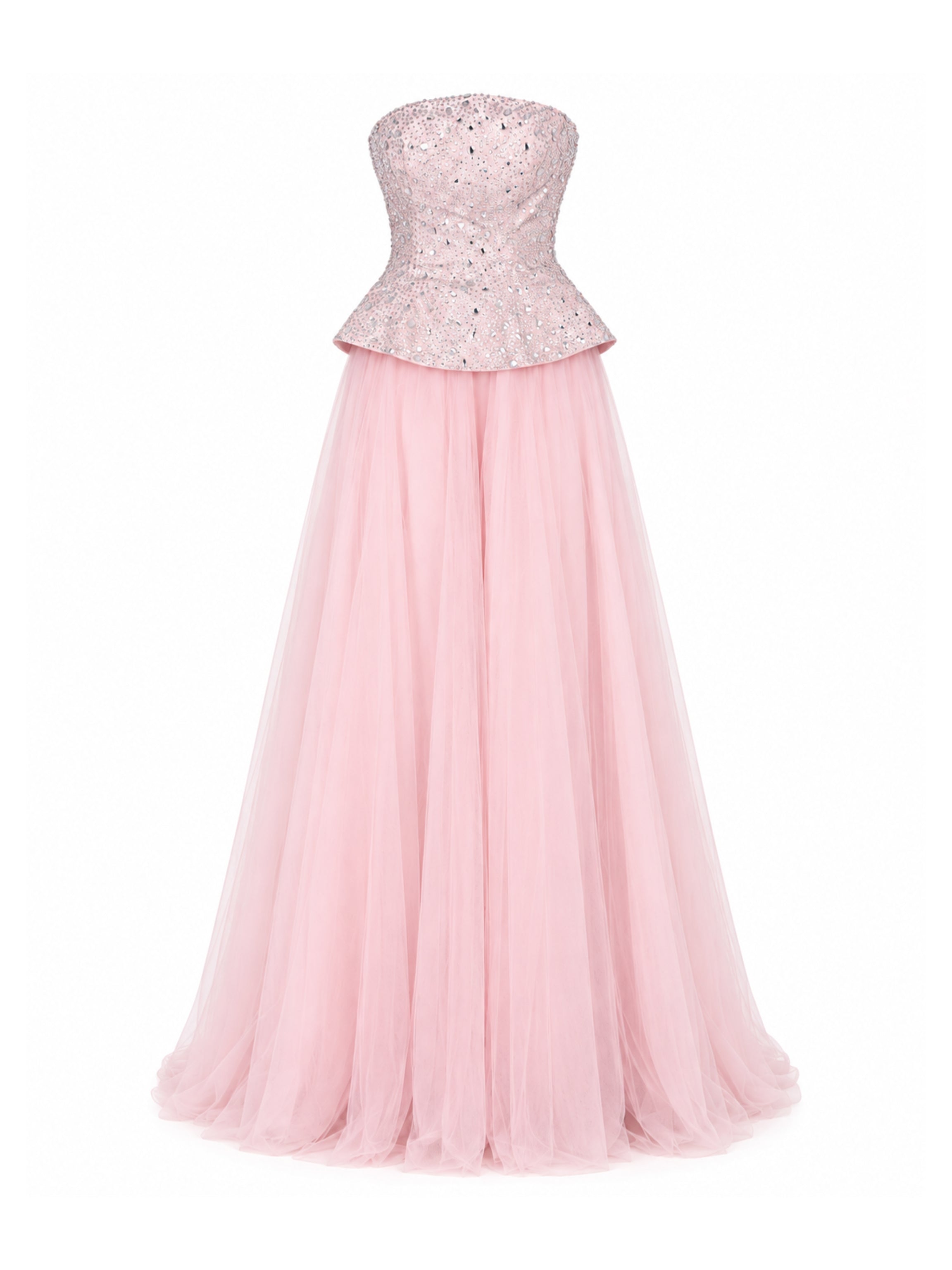 Crystal Corset & Tulle Skirt Maxi Dress