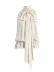 SLEEVELESS BLOUSE WITH SCARF TIE