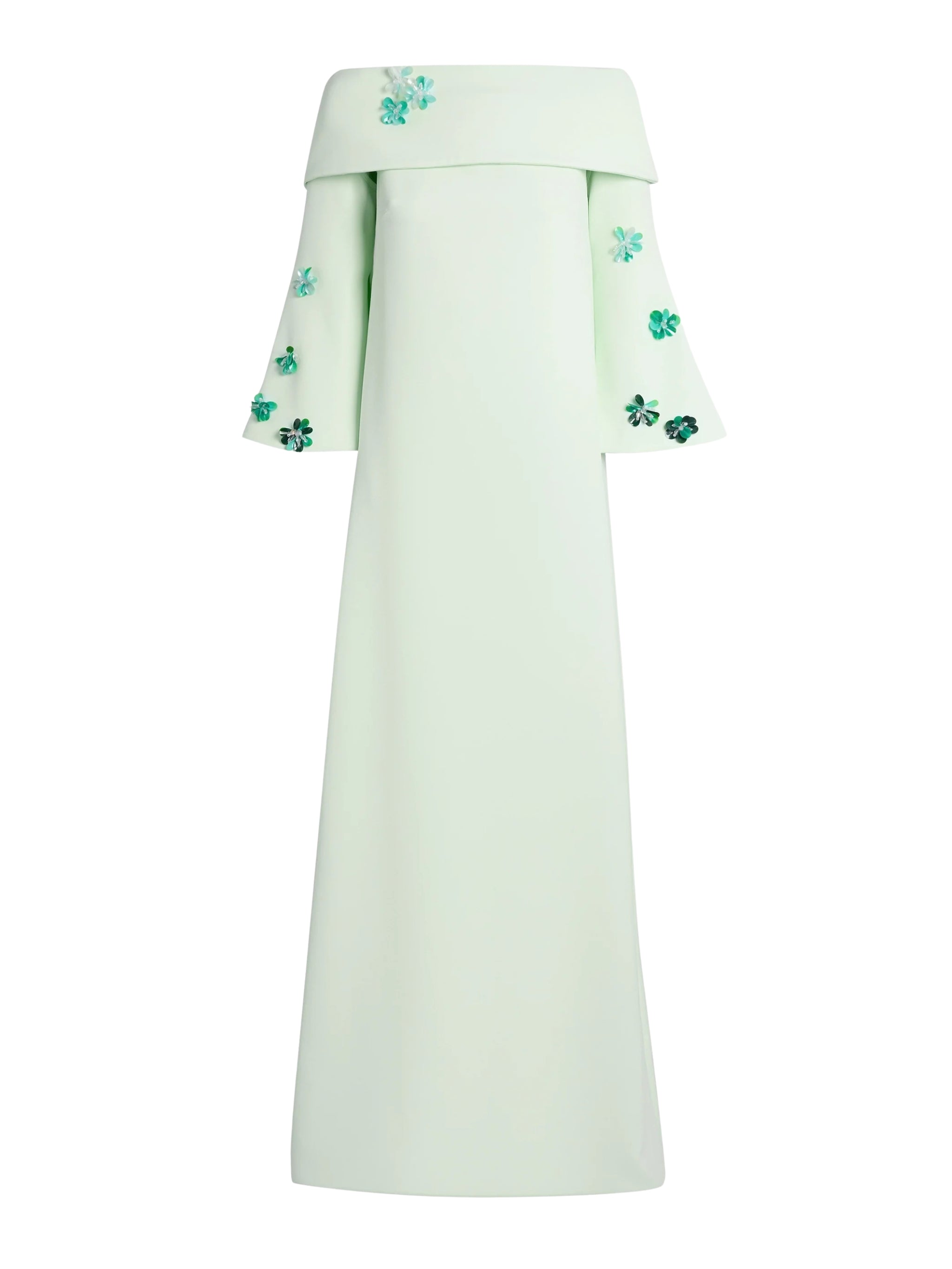 Floor length sleeveless shift dress with harness