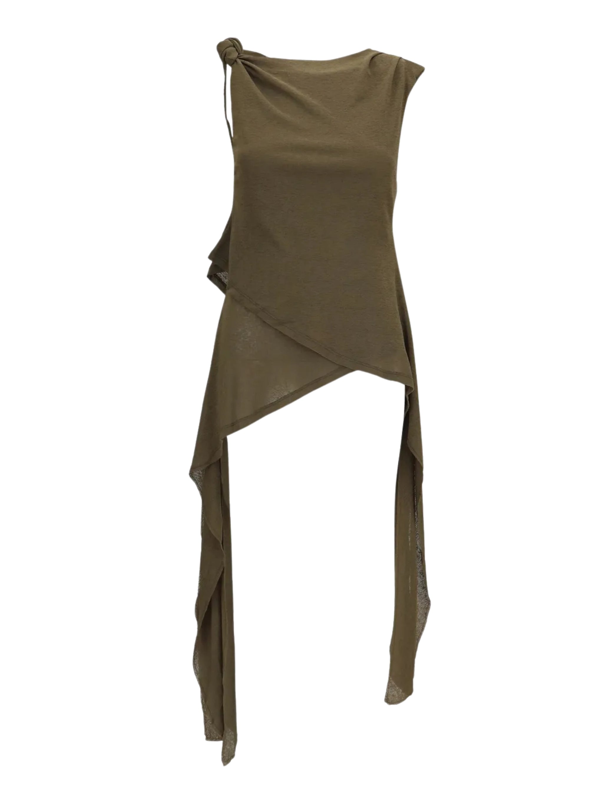 Marl mesh tie knot tank top