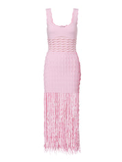 Brionne scalloped knit midi dress