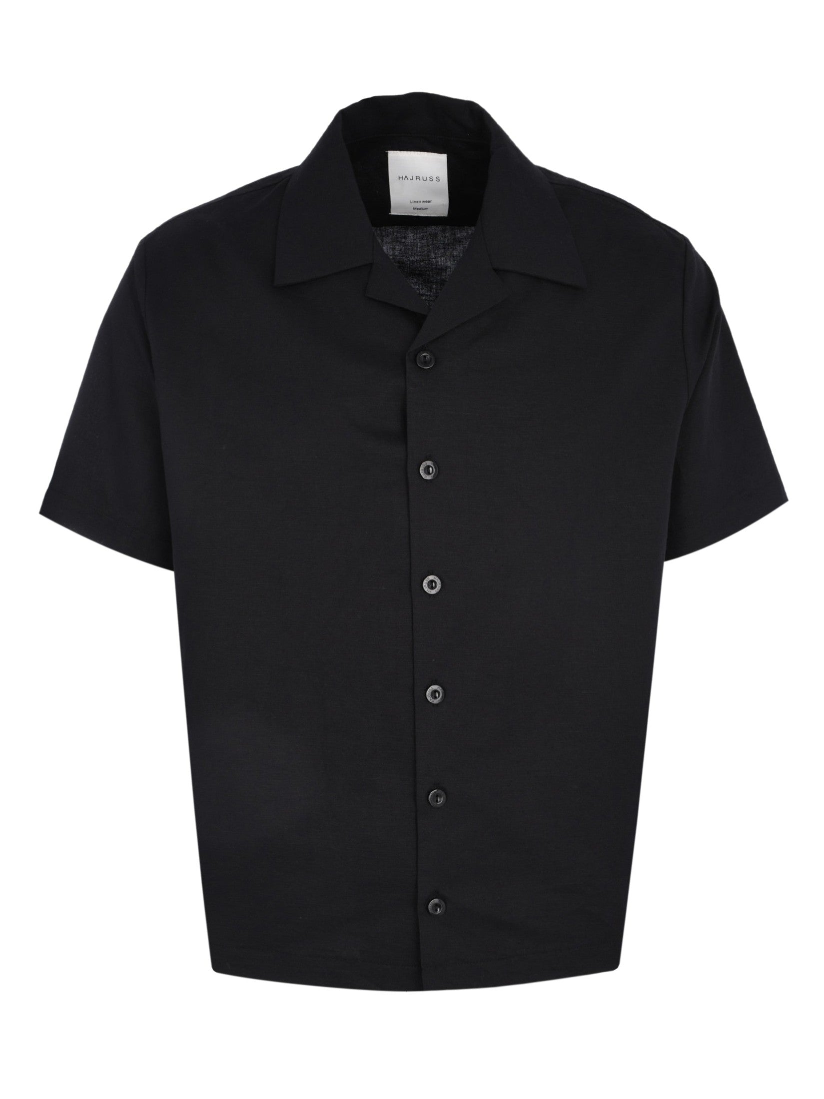 Linen black short sleeve shirt