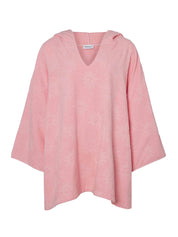 Hooded poncho sunny towelling pink