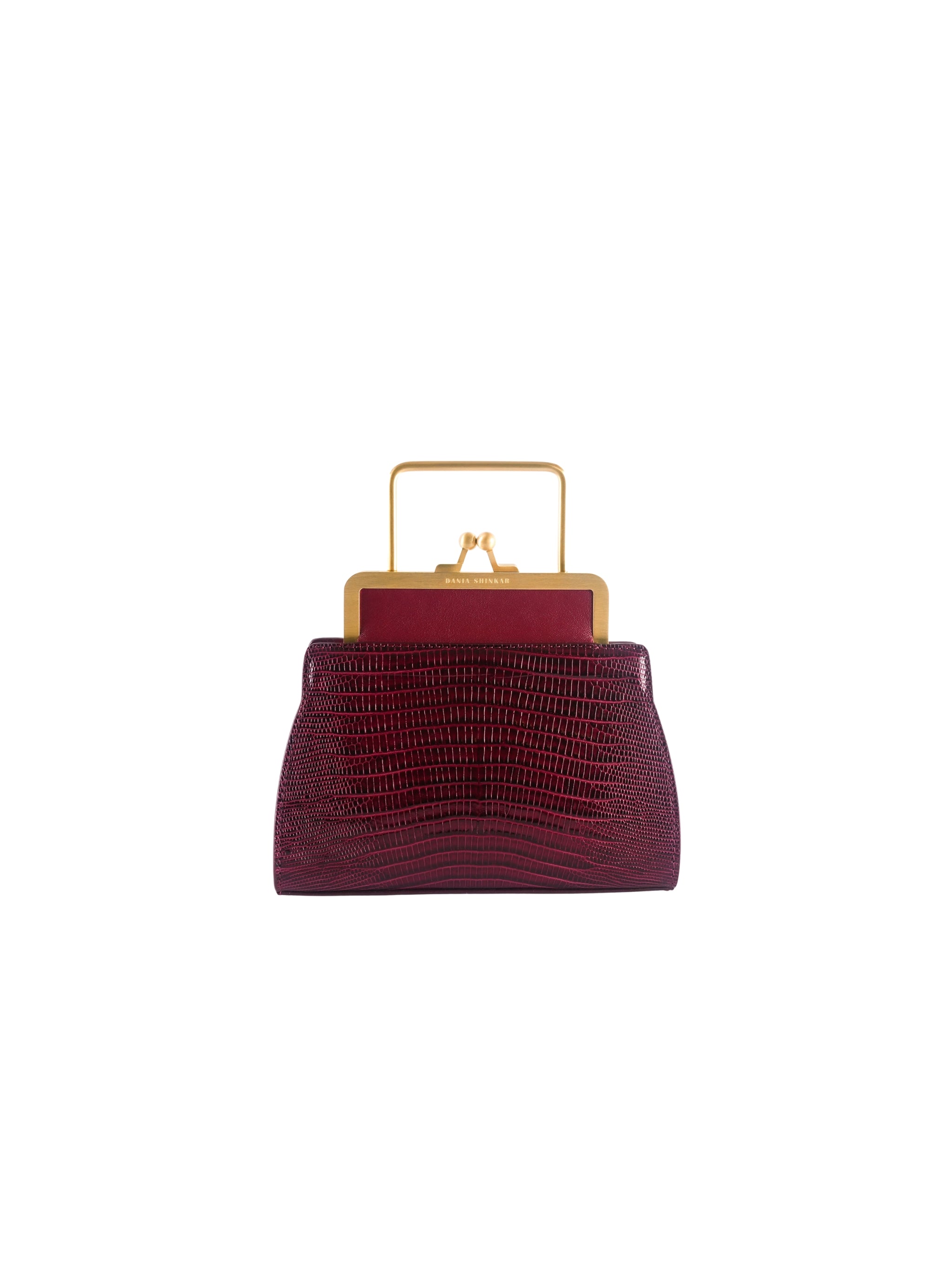 Mini Dana - Burgundy Lizard Embossed