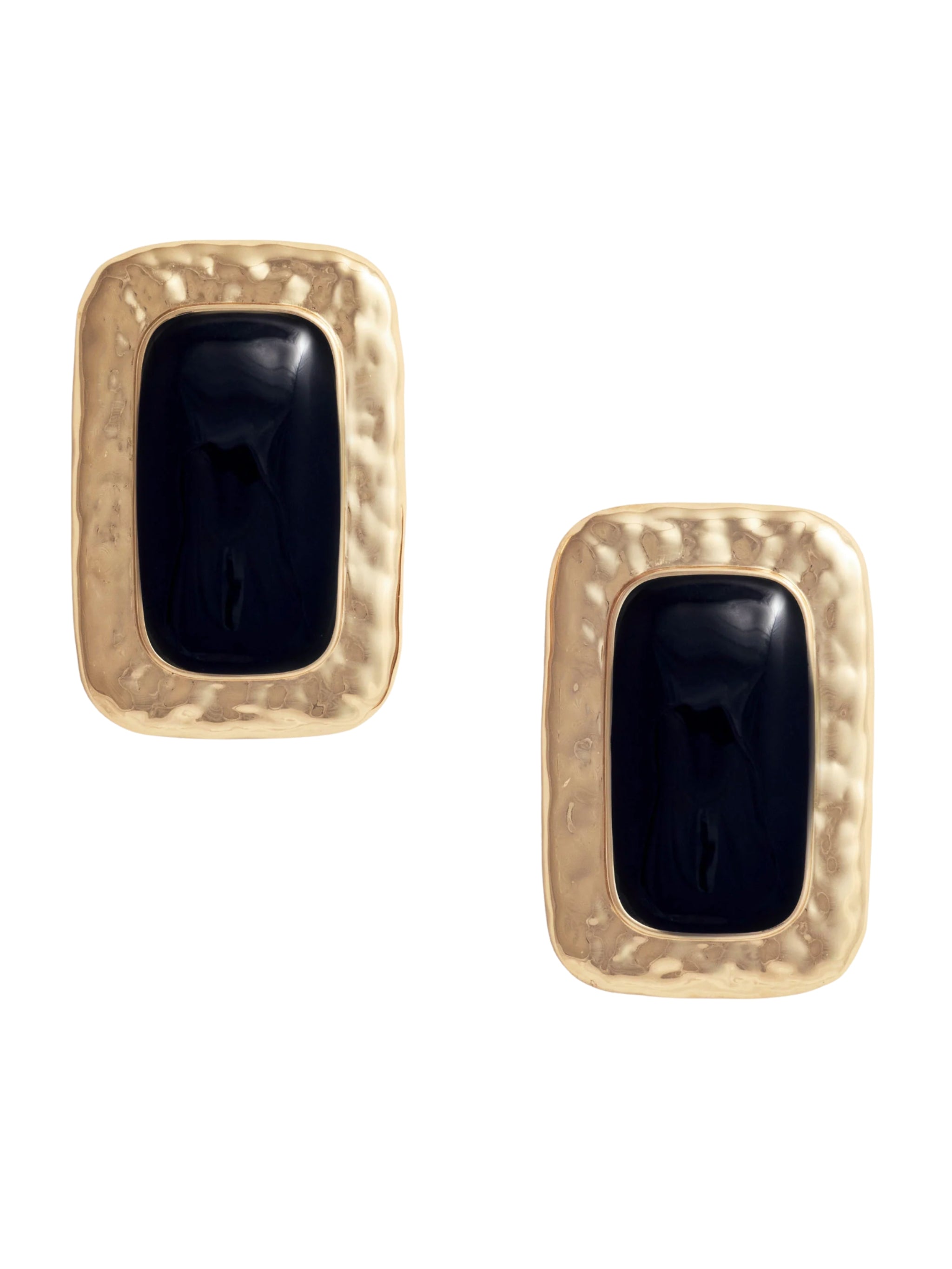 Large Mottled Gold Black Earrings