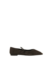 SWAY SUEDE COFFEE BROWN LEATHER BALLET FLATS