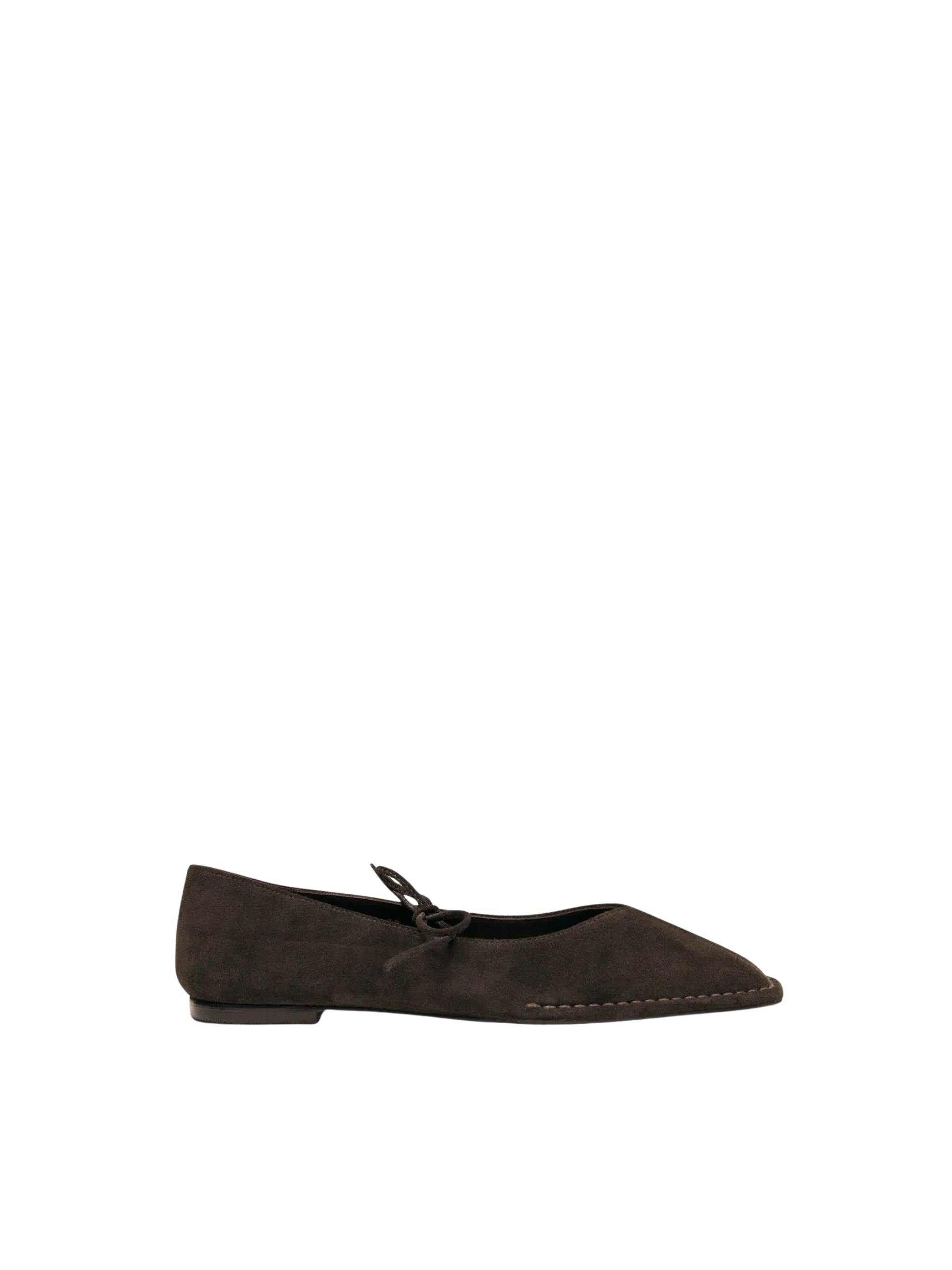 SWAY SUEDE COFFEE BROWN LEATHER BALLET FLATS