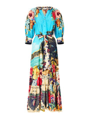 TIERED SHIRT DRESS WITH SHORT SLEEVE