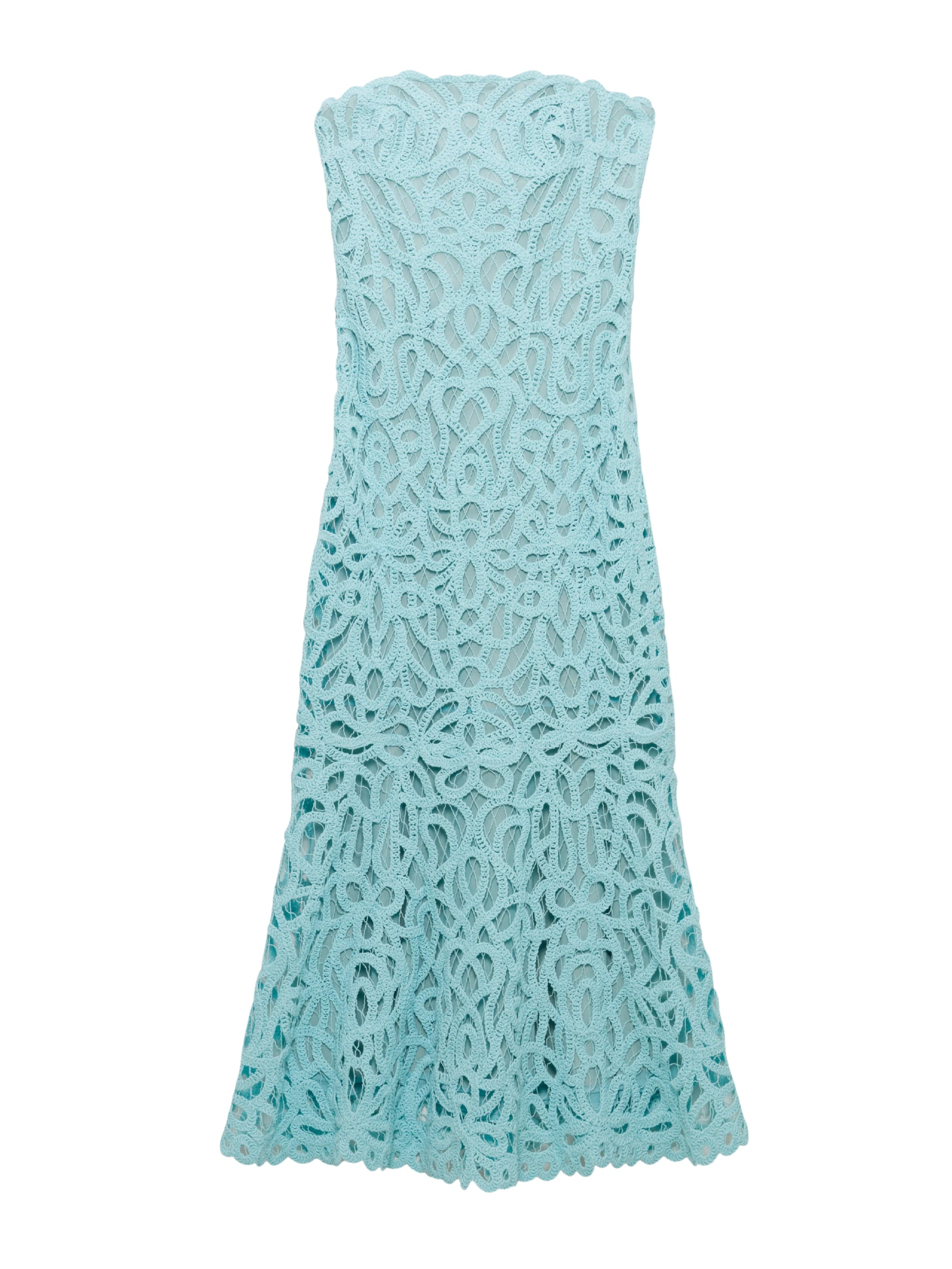 Clairis laced guipure bustier midi dress