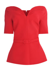 LYDDIE TOP WITH V-NECKLINE AND PLEATED DETAIL