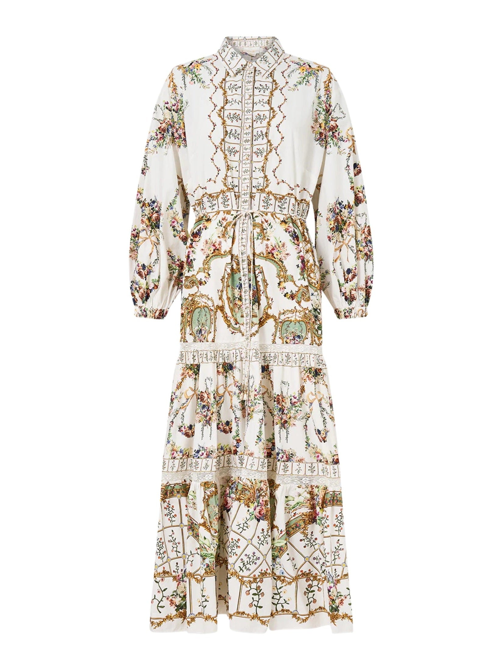 Tiered long shirt dress