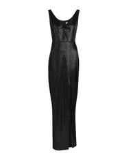 DRAPE NECKLINE DIAMANTE GOWN