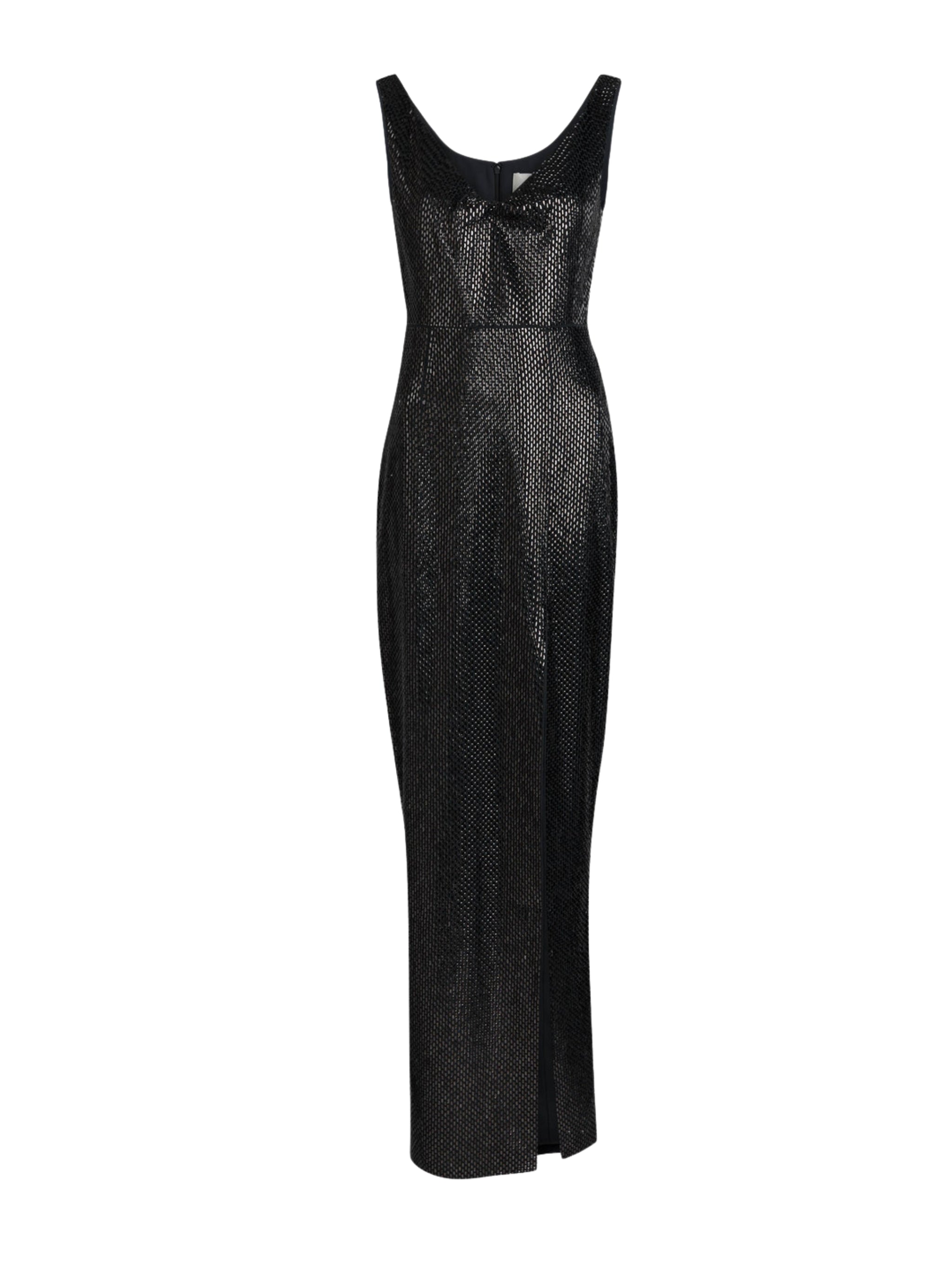 DRAPE NECKLINE DIAMANTE GOWN