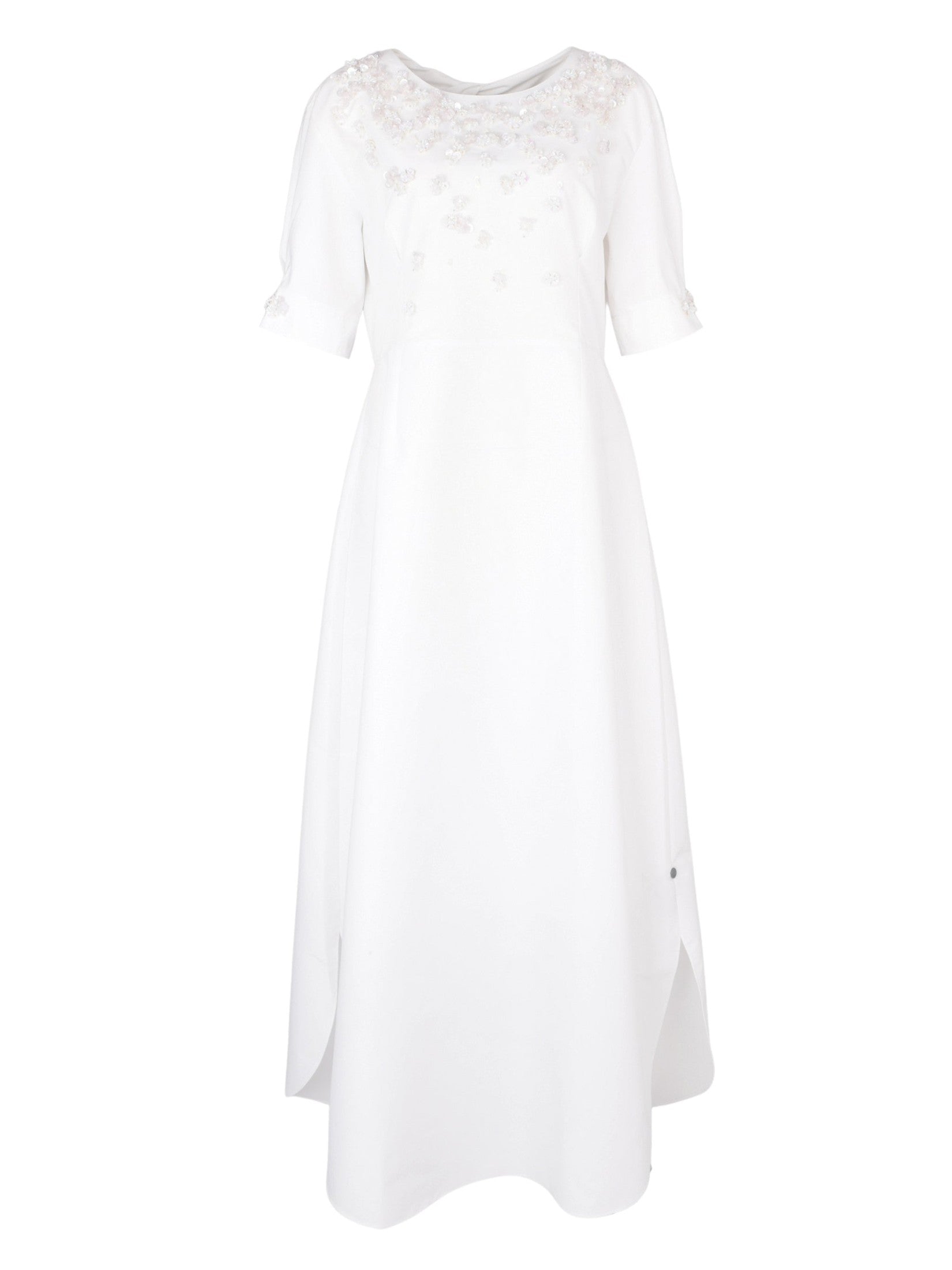 Hand embroiderd  -short sleeve dress-waist cut dress