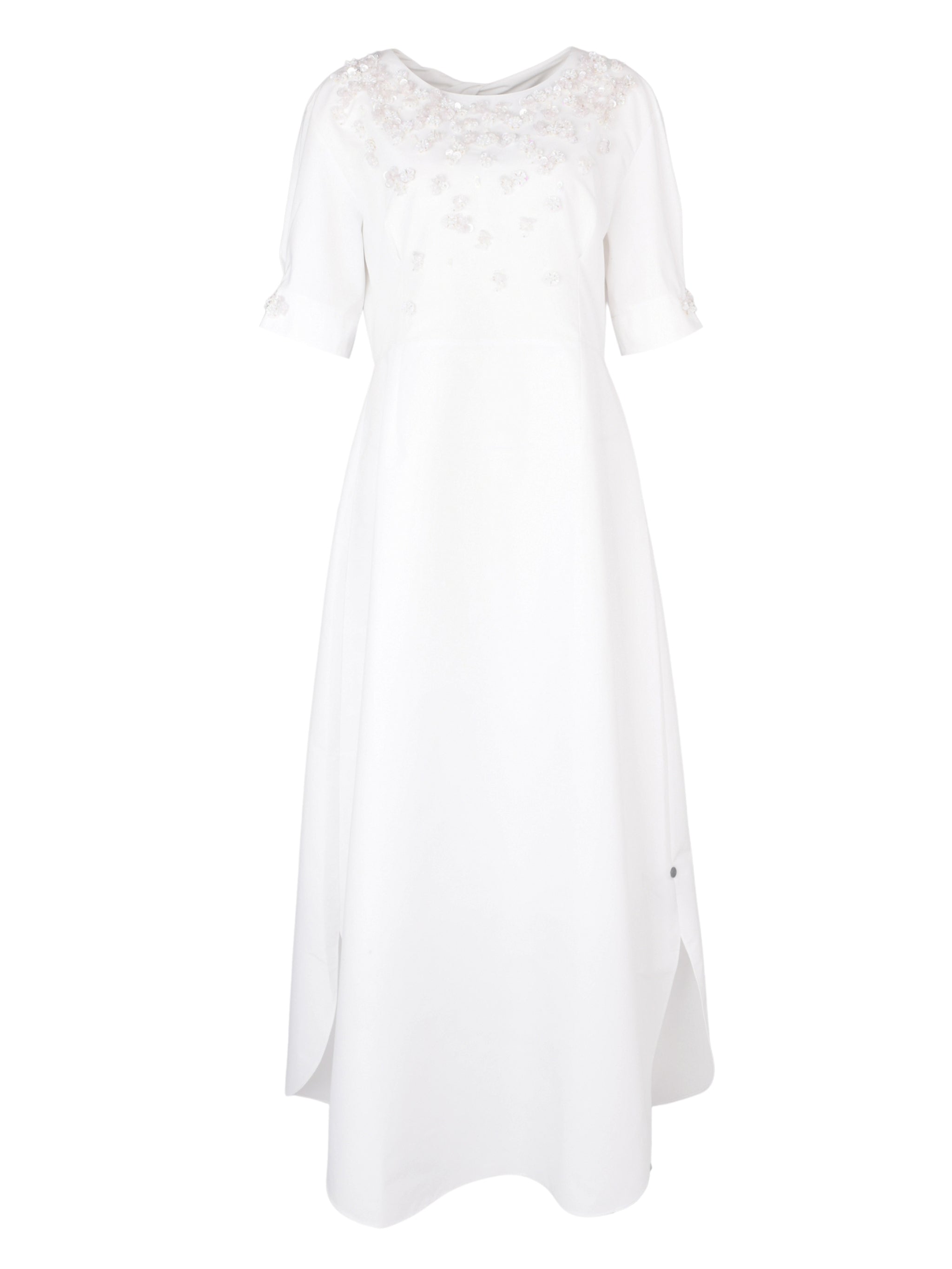 Hand embroiderd  -short sleeve dress-waist cut dress