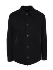 Black linen and cotton desert jacket