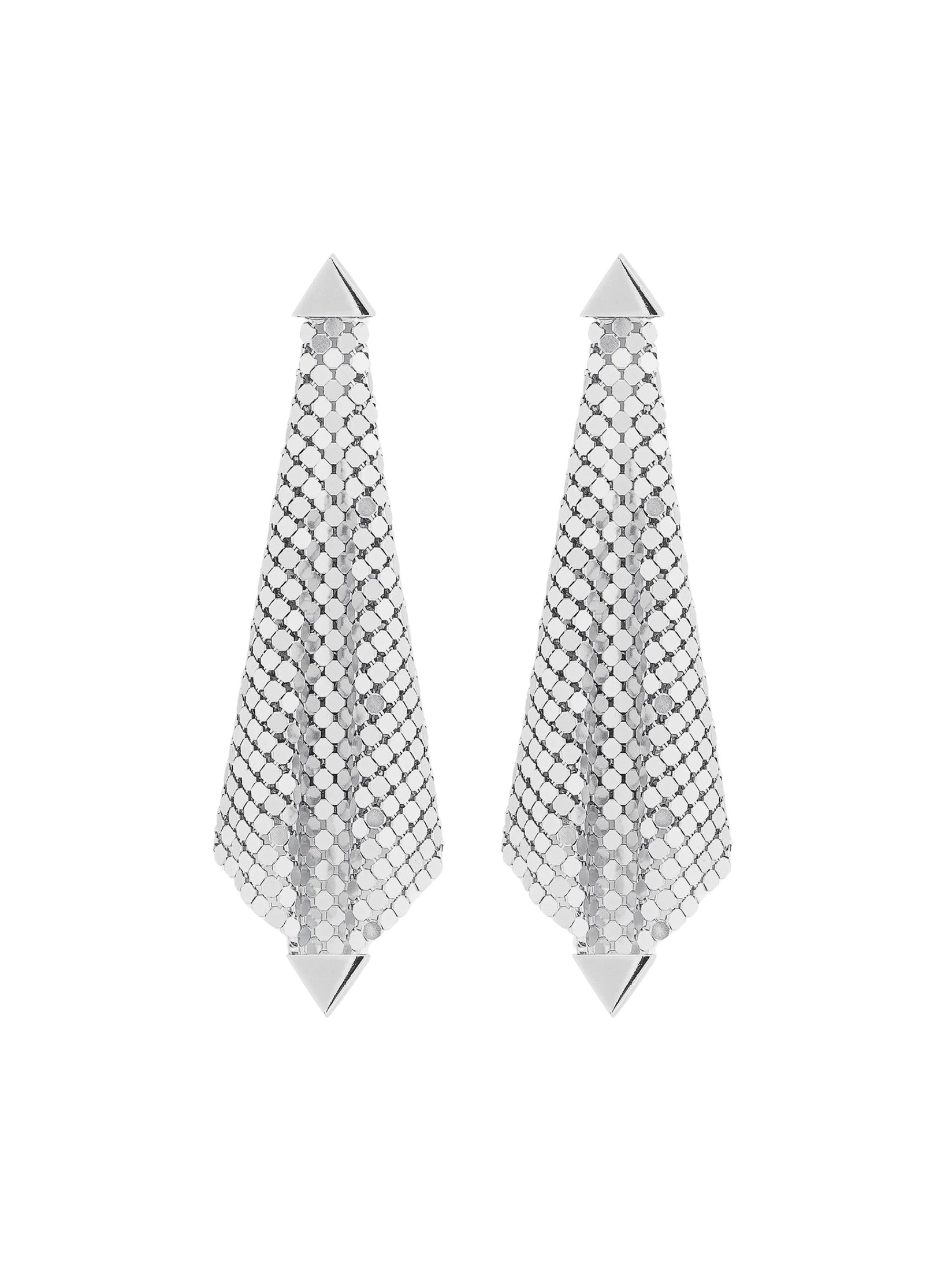 Silver chainmail earrings