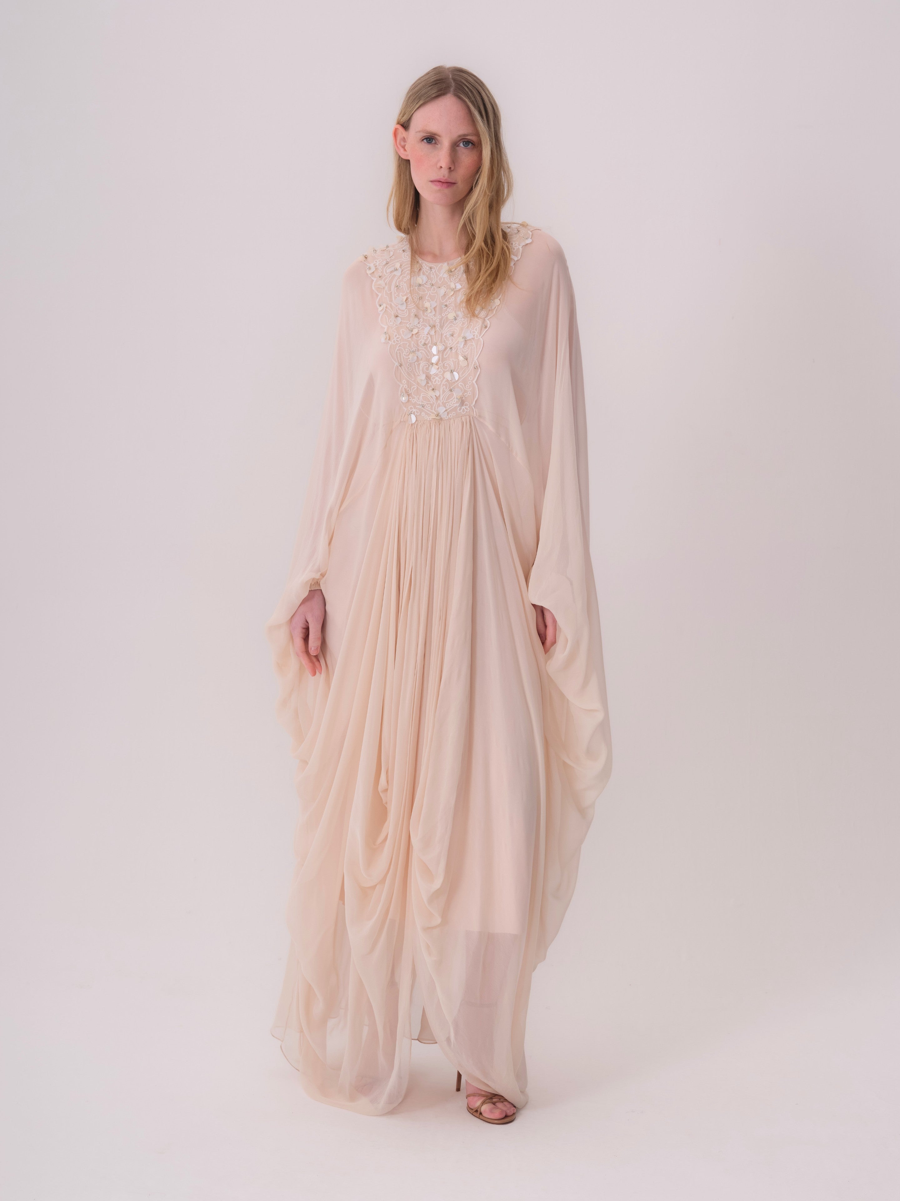 Embroidered Chiffon Dress