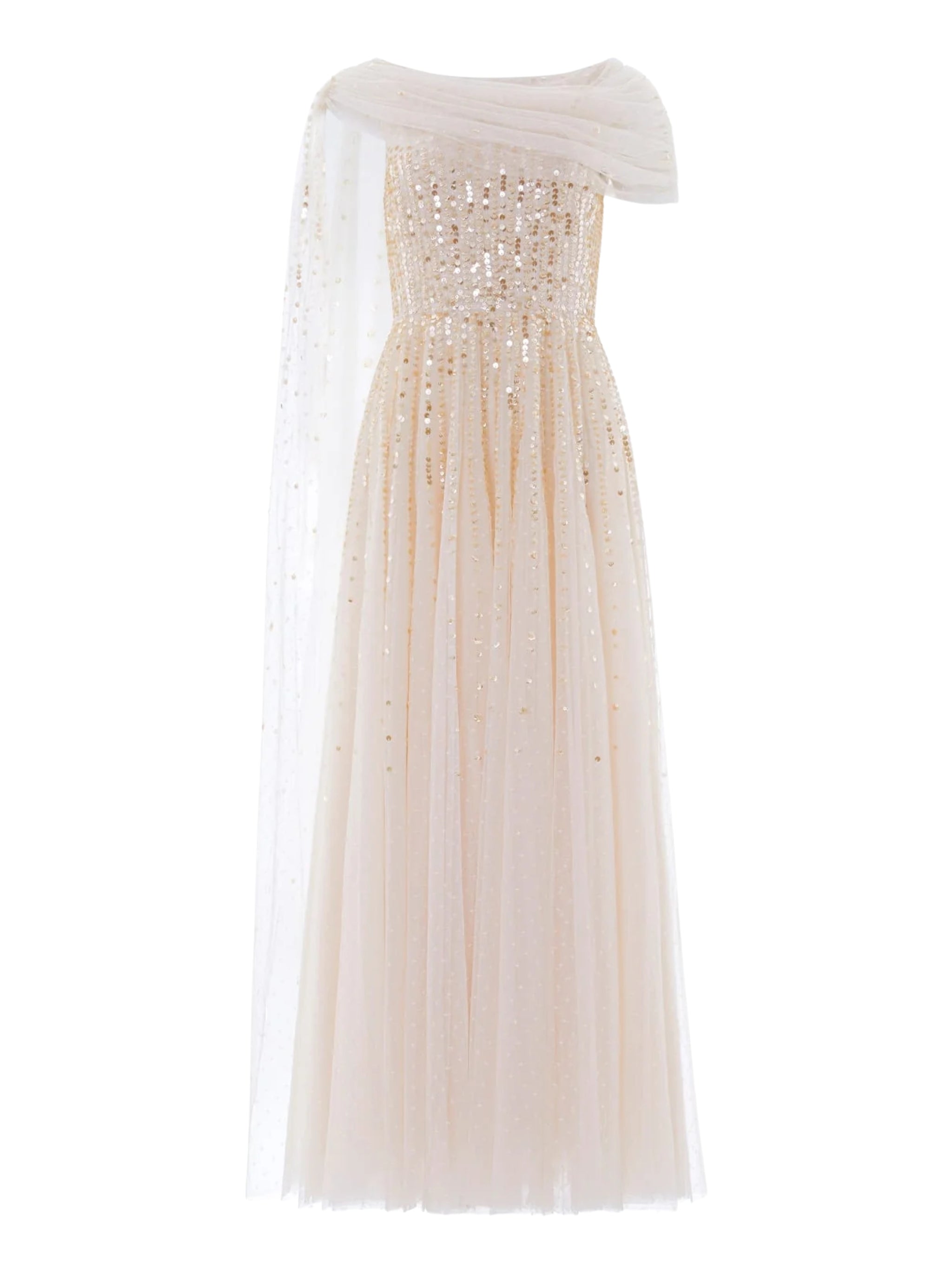 Moonlight sequin draped gown