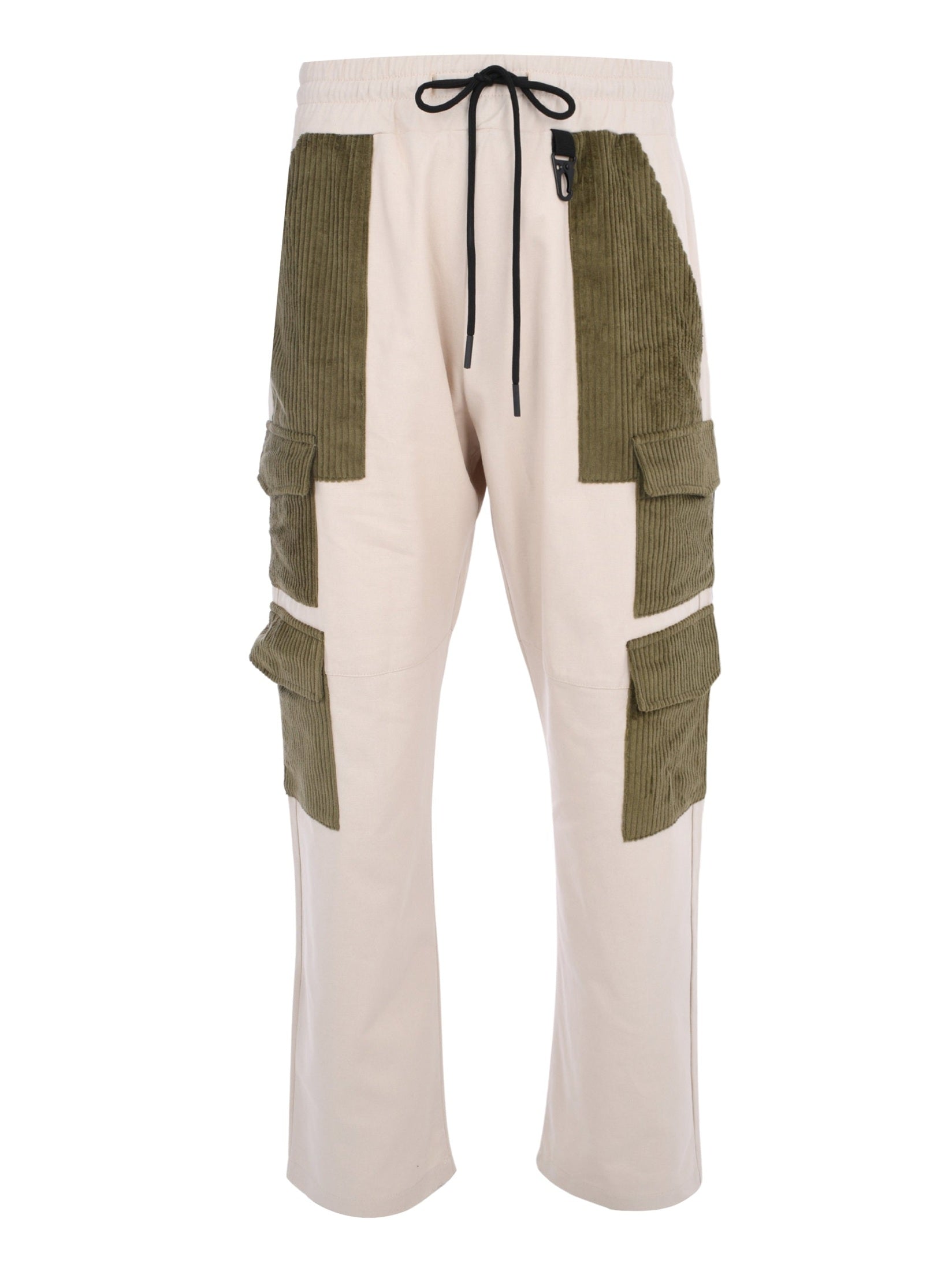 Mixed fabrics cargo pants