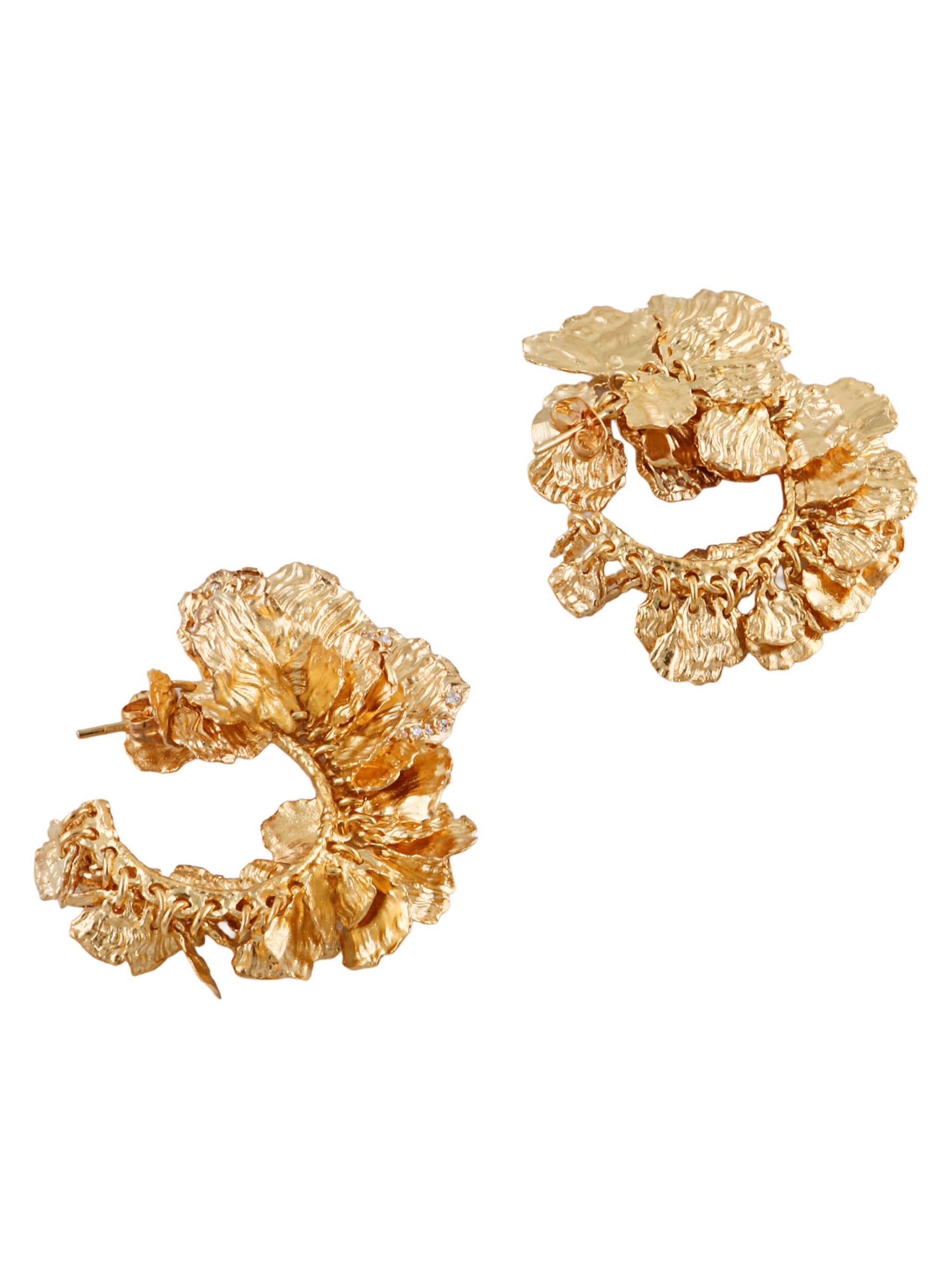 Multi dangling mini petals hoops