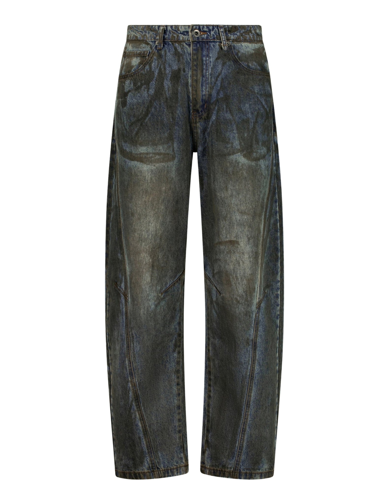 Dirty washed diagonal denim