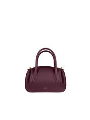 OYSTER MINI DUFFLE WINE PEBBLE GRAINED LEATHER