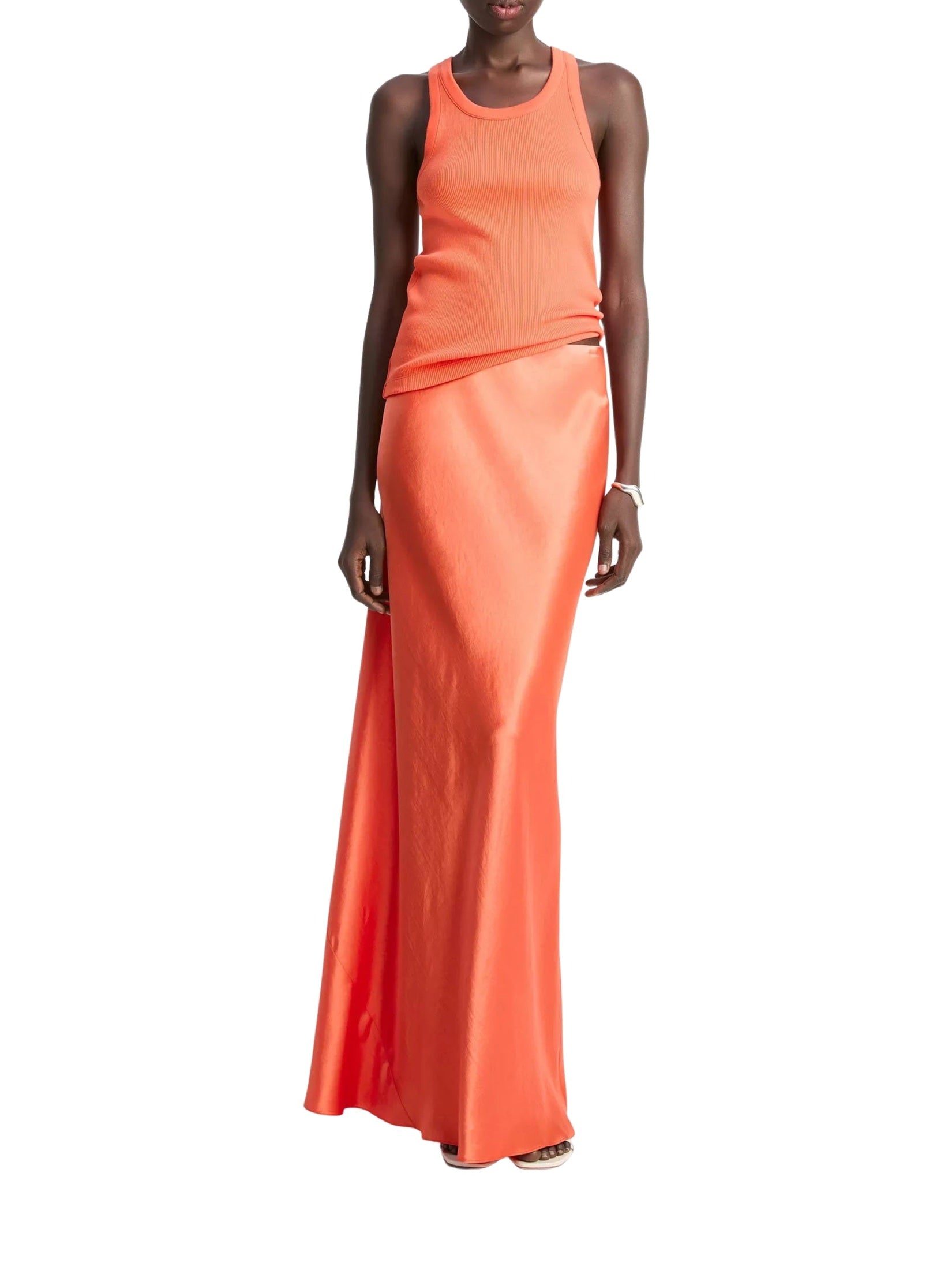 Satin maxi skirt