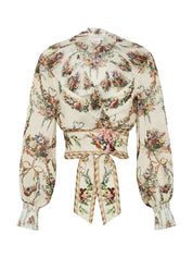 CROPPED WRAP TOP WITH PLEATED DETAIL