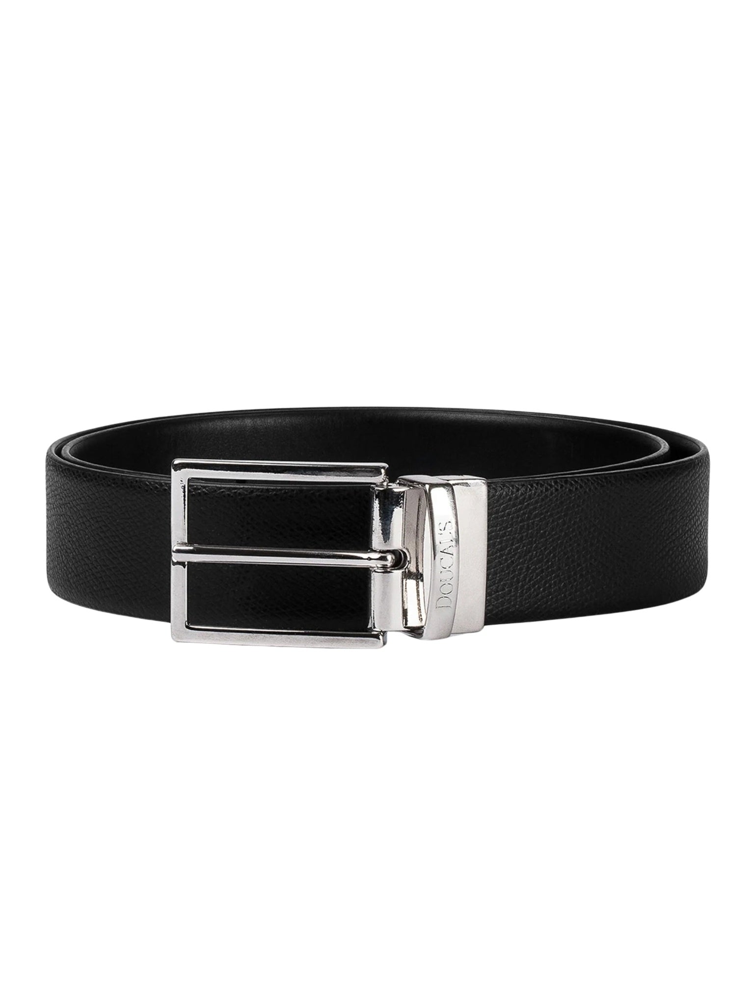 Cintura da 35 reversibile senza cucitura palmellato nero nikel lucido