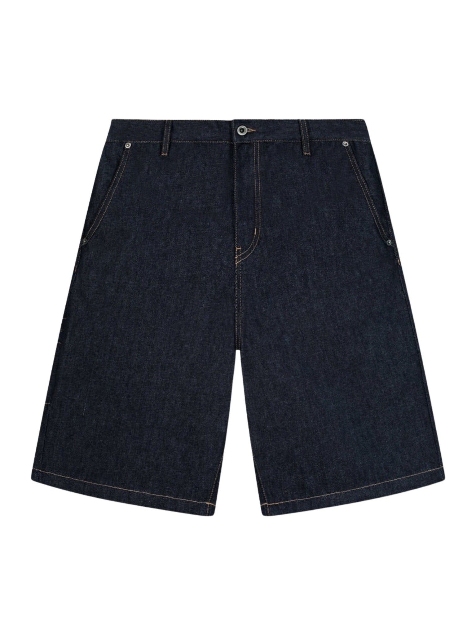 The stitched denim shorts