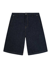 The stitched denim shorts