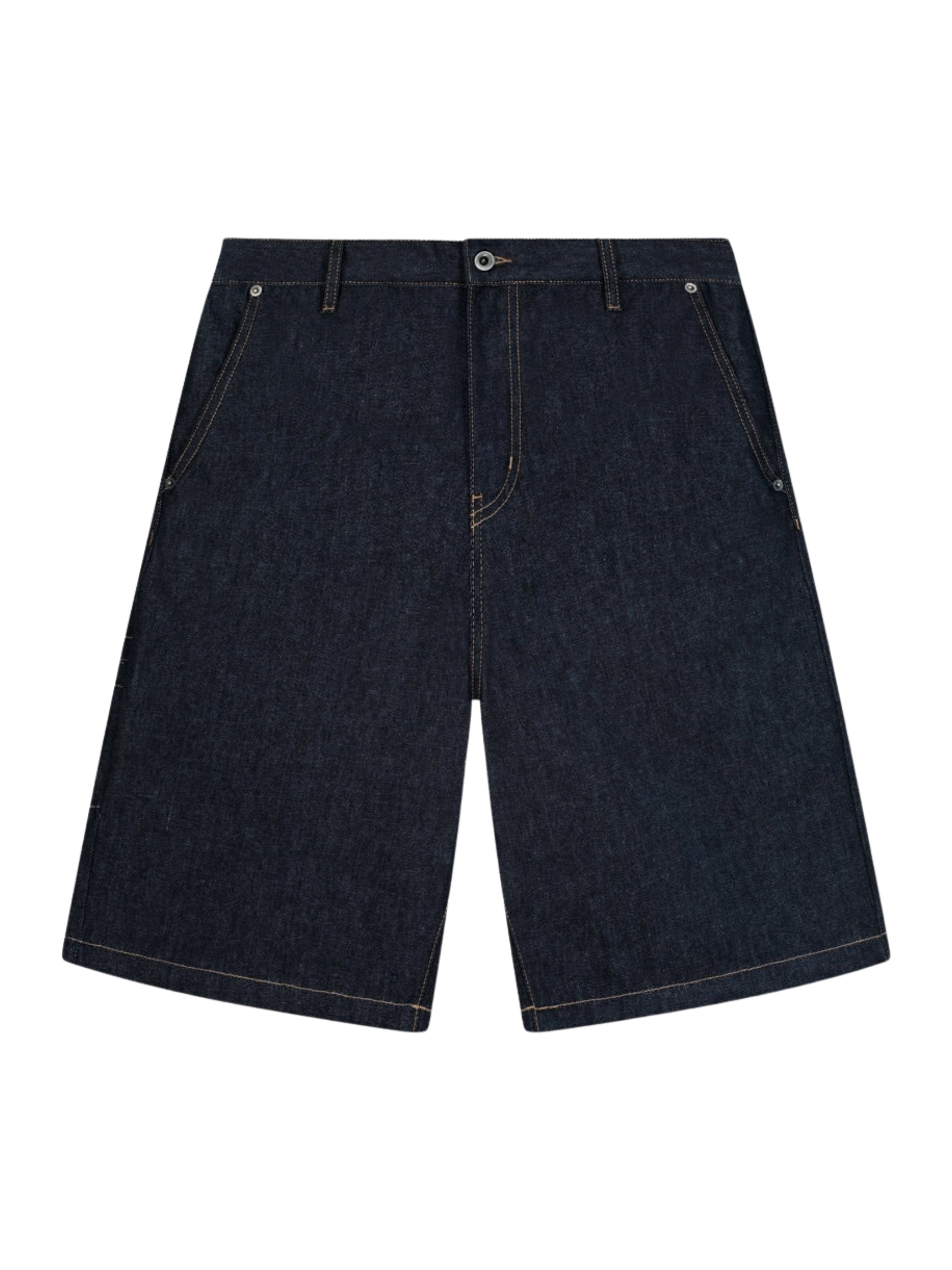 The stitched denim shorts