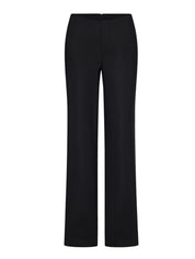 Low-rise flared trousers with a back slit accented with a metal accessory