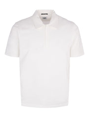 Metropolis series mercerized jersey short sleeve half zip polo