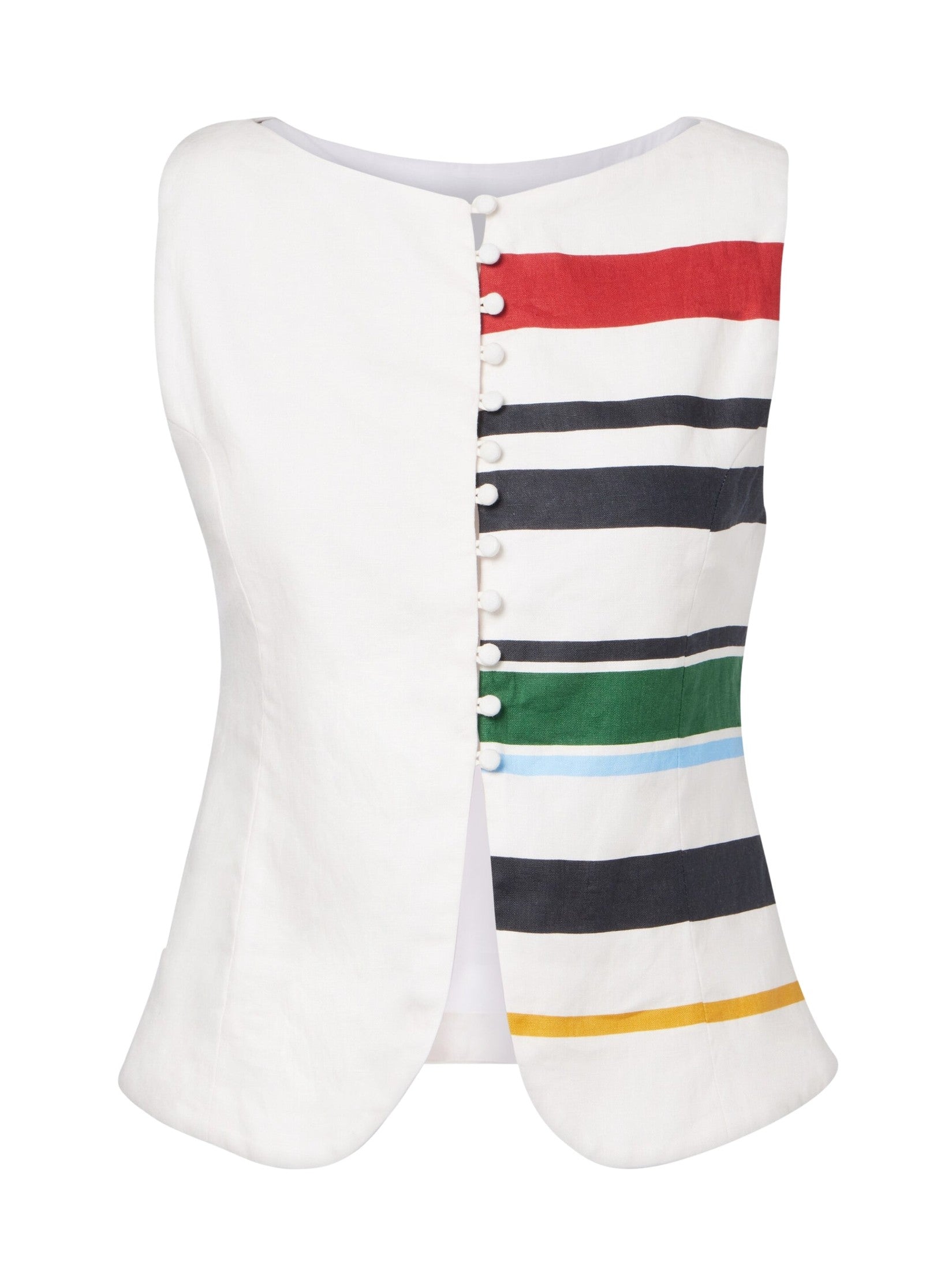 Round neckline relaxed fit vest