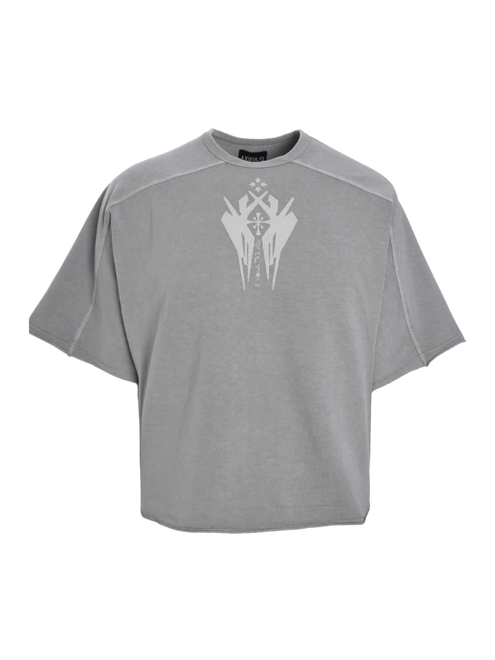 Cross symbol washed raglan t-shirt