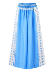Wide leg elastic waist pant