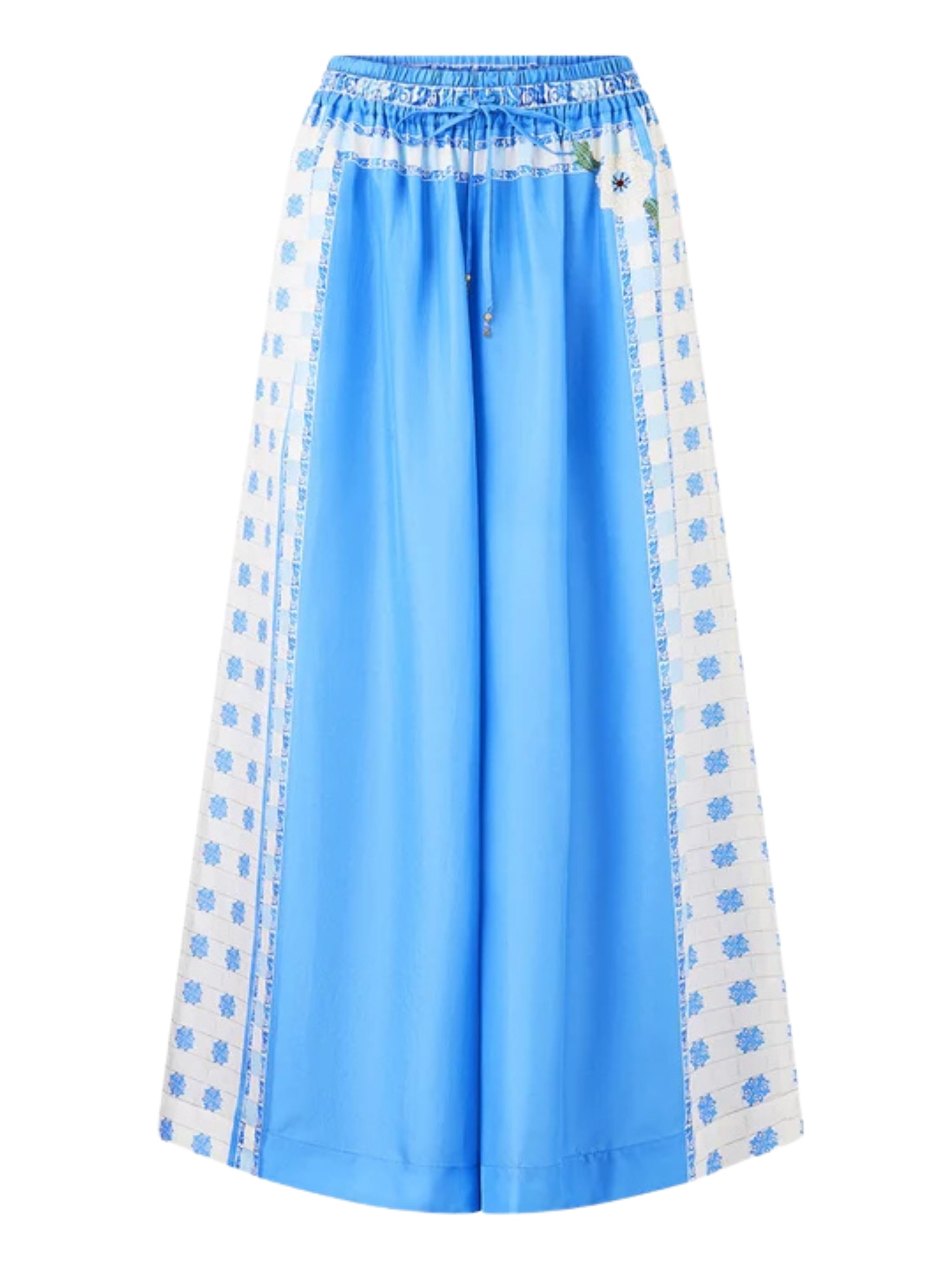 Wide leg elastic waist pant