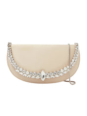 Riviera stone-encrusted satin clutch